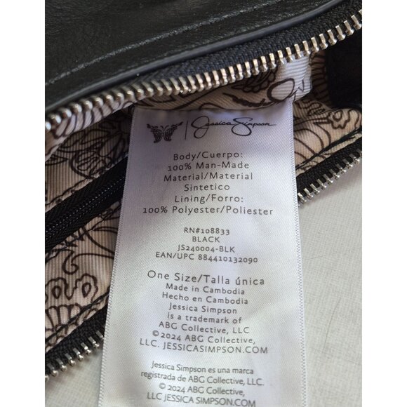 Jessica Simpson Black Studded Shoulder Bag Purse - Picture 6 of 7